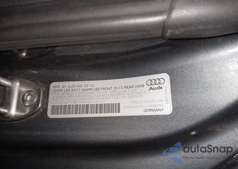 2012 Audi A5 2.0T Premium from USA, damaged, VIN WAULFAFH2CN008992